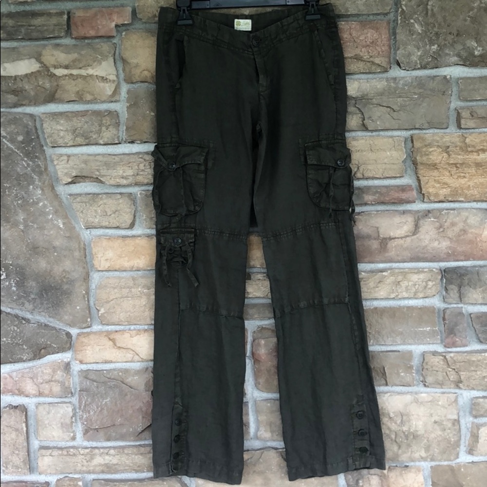 EUC! Lucky Green Linen Cargo Pants Size 0/25